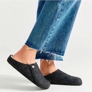 Birkenstock Charcoal Wool Mules